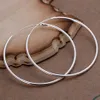 925 Sterling Silver Charms Cicles Hoops Earings E042 Holidays Presentlådor 289T