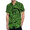 Casual Dresses 2023 Kvinnor Half-Sleeve Maxi Polynesian Tribal Print Dress and Men's Shirt Couple Support Design