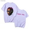 Heren T-shirts Rapper Concert Young Thug Thugger Slime Season T-shirt Roze Zeldzame Hip Hop Grafische T-shirt Mannen Oversized T-shirts Heren Rap Tees T231012