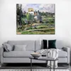 Contemporary Abstract Art on Canvas Landscape Near Auvers Paul Cezanne Textured Handmade Oil Painting Wall Decor