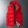 Mannen Vesten Mouwloze Hooded Jassen 2023 Bont Mode Plus Size Mannelijke Warm Vest Fleece Merk Kleding Winter Vest jassen Y83