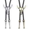 Fashion Mens Leather Cow Head Bolo slips halsband smycken retro western cowboy mens gåvor slips män tillbehör261y