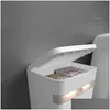 Autres fournitures de toilette pour le bain Porte-papier mural avec lumière à induction Mtifunction Storag Rack Étanche Roll Salle de bain Accessori Dhyl9