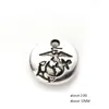 New Design United States Marine Corps Round Disc Pendant USMC Charms Bracelet Accessories For DIY Jewelry Making2383