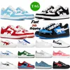 2023 Designer Casual Shoes Mens Womens Sta Low Platform Black Camo Bule Gray Black Beige Suede Bapestar Sports Sneakers Trainers