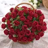 Decorative Flowers Artificial Flower Rose Bride Bouquet DIY Wedding Home Room Decoration Accessories Fake Table Vase Decor Pography Props