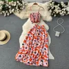 Urban Sexy Dresses Yuoomuoo Women Dress Set 2023 Summer Vacation Fashion Floral Print Straps Crop Tops Long kjolar Outfits Beach 2st Suits 230720