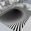 Carpets Home Decor 3D Swirl Illusion Anti-Slip Carpet Floor Mat Area Rug Geometric Print Abstract Optical Living Room Bedroom Door Mat R230720
