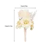 Fleurs décoratives Corsage fleur artificielle boutonnière bal anniversaire fête embellissement mariée marié unisexe décor de mariage