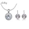 Conjuntos de joias de marcas da moda Conjunto de colar de cristal austríaco para noivas para mulheres Brinco de pedras Joias Parure Bijoux Femme231K