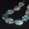 9-10 PZ filo Grezzo Blu Pietra Agate Lastra Nugget Branelli Allentati Naturale Oceano Giade Gemme Fetta Pendenti Gioielli Making202t