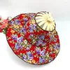 Wide Brim Hats Women Folding Fan Hat Bamboo Silk Foldable Summer Portable Travel Beach Sunscreen Cap Fashion Jewelry Gifts