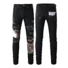 Designer jeans herrar byxor linne byxor hip hop män jeans orolig rippad cyklist smal fit motorcykel denim kvinnor jeans mens jeans lila jeans