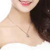 necklaceS925 Korean versatile micro set Zircon Pendant Necklace women's Sterling Silver clavicle chain218K