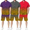 Herrspårar afrikanska tryck Hawaiian sätter mäns avslappnade korta ärmskjorta/shorts/kostym etniska par kläder traditionella Africa -kläder 230719