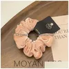 Hair Accessories Coral Veet Ribbon Scrunchies Headband Large Elastic Rubber Band Women Girl Ponytail Holder Hairs Ties Satin Rope Dr Dhogu