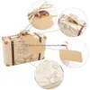 Present Wrap New 50 Piece Mini Suitcase Box Party Candy med Label Vintage Kraft Paper and Rope for Decorations Drop Delivery Home Gard DHVS7