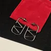 Valentino Femme Stud Boucles d'oreilles lettre V or Internet célébrité Hoop Earing Designer Pearl Orecchini Luxury V logo Femmes bijoux 7834