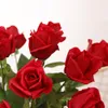 Fleurs décoratives 7P Latex Hydratant Real Touch Rose Artificielle Décoration De Jardin Mariage Faux Pography Props Décor Extérieur