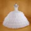 Grandi sottogonne bianche Super Puffy Ball Gown Sottogonna sottogonna per abito da sposa formale per adulti Grandi 6 cerchi Crinolina lunga Brand New321V