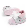 First Walkers Spring och Autumn Winter Child Baby Boys Girls Lace råd att lära sig Walk Solid Color Shoes CZ20