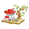 Blokken Stad Creatieve Sprookje Boek Paddestoel Huis Puppet Paradise Desktop Woondecoratie Micro Bouwstenen Bricks Speelgoed Geschenken R230720