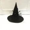 Halloween Kostuum Heksenhoed met Zwarte Fluffy Spider Wizard Cap Party Favor One Size Fits Most XBJK2307