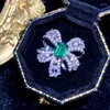 Küme halkaları vintage mücevherler için vintage takılar S925 Yapay Nano Emerald Fine Bijoux mizaç yüzüğü muhteşem