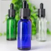 Frascos cuentagotas de vidrio de colores de 30 ml con tapas a prueba de niños y punta de gota para 30 ml de aceite Eliquid Hltur