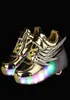 Baskets lumineuses enfants baskets rougeoyantes avec roues chaussures de patins à roulettes pour enfants Led allument des chaussures pour filles garçons chaussures d'aile 201008169120986