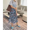 Юбки юбки Y2K Женская одежда леопарда летняя корейская мода с длинной плиссированной миди -грузом цветочной упаковкой винтажная высокая талия 230719