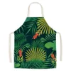 Aprons Flowers And Plants Pattern Printing Apron Linen Sleeveless Adult Children Cartoon Kitchen Men Women Cleaning Tools221a