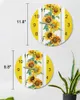 Wall Clocks Yellow Watercolor Sunflower Luminous Pointer Clock Home Ornaments Round Silent Living Room Bedroom Office Decor