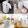 Storage Baskets Animal Horse Watercolor Painting Dirty Laundry Basket Foldable Waterproof Home Organizer Basket Clothing Kids Toy Storage Basket R230720