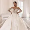 Luxe Arabisch Dubai Kralen Kristallen Baljurk Trouwjurken 2022 Vestido de Noiva Soft Tulle Lange Mouwen Bruiloft Bruidsjurken cph2086