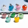 12*13mm Pingente Olho de Gato Pequeno Colorido em Forma de Maçã Bonito Colar de Encantos de Frutas Coloridos Acessórios para Fazer Jóias