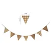 Banner Flags INS Nordic Wooden Triangle Flag Wall Hanging Garland Baby Birthday Party Bunting Banner Kids Room Nursery Decor Po Props 230720