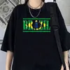 メンズTシャツブラジルフラッグ服の衣服男性Y2Kビンテージ面白いTシャツ白いTシャツ230719