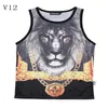 Magic Design New Made for Men TOPS Golden Chain Crown Lion 3D Vest Grid Breattable Absorbent Active Tanks V12 M-XXL300R