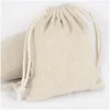 Jewelry Pouches Bags Mtifunctional Linen Storage Beaded Bracelets Pendant Necklace Earring Dstring Pouches Packaging Birthday Party Dhq8Z