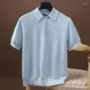 Men's Sweaters Polo Shirts For Men Summer Work Wear Short Sleeve T Clothing Business Thread Breathable Cool Shirt