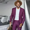 Casual mais recente design de lapela xaleBlazers terno roxo masculino smoking de casamento ajuste fino um botão noivo festa baile de finalistas vestido260q