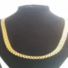 Lyxig ny Super Noble Men's 316L kirurgiskt rostfritt stål 18K massivt gult guld pvd plätering klocka band länk halsband234n