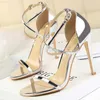 Sandals BIGTREE Patent Leather Women Sandals Sexy High Heels Summer Super High Heels 11 Cm Women Stiletto Sandals Female Party Shoes L230720