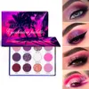 12 Farben Lila Neonpigmente Matte Lidschatten-Palette Weihnachten Matt Glitzer Glänzender Lidschatten Make-up Pelette Lila Lidschatten