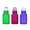 Hot 1200Pcs 2ml Empty Mini Roll-On Glass Bottles WITH Metal Roller Ball Red Purple Blue Green Amber Clear Essential Oil Sample Bottles Qqoh