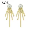 Stud Earrings 2023 Summer Style Imitation Pearl Punk For Women Man Fashion Silver Gold Color Black Party Jewelry