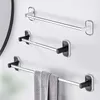 Silver Towel Holder Without Drilling Stainless Steel Bathroom Shelves Bathroom Organizer Towel Storage Rack 30-50cm L230704