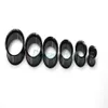 Nieuwste Zwarte Flesh Tunnels Interne Schroefdraad Oordopjes Geanodiseerd Chirurgisch Staal 316L Trompetvormige Mode Oor Piercing 6-20mm284D