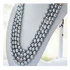 Collier de perles baroques grises argentées de Tahiti 12-13 mm 38 pouces fermoir en or 14 carats colliers de perles265M